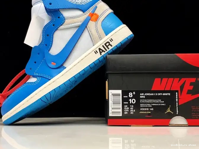 Rep Air Jordan Powder 1 AQ0818-148 Off-White UNC Blue 0422